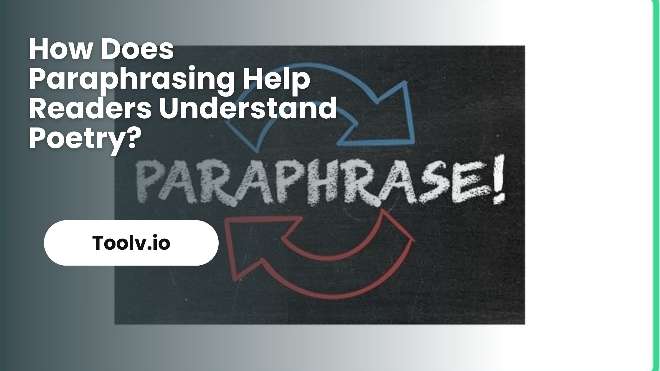 How Does Paraphrasing Help Readers Understand Poetry?